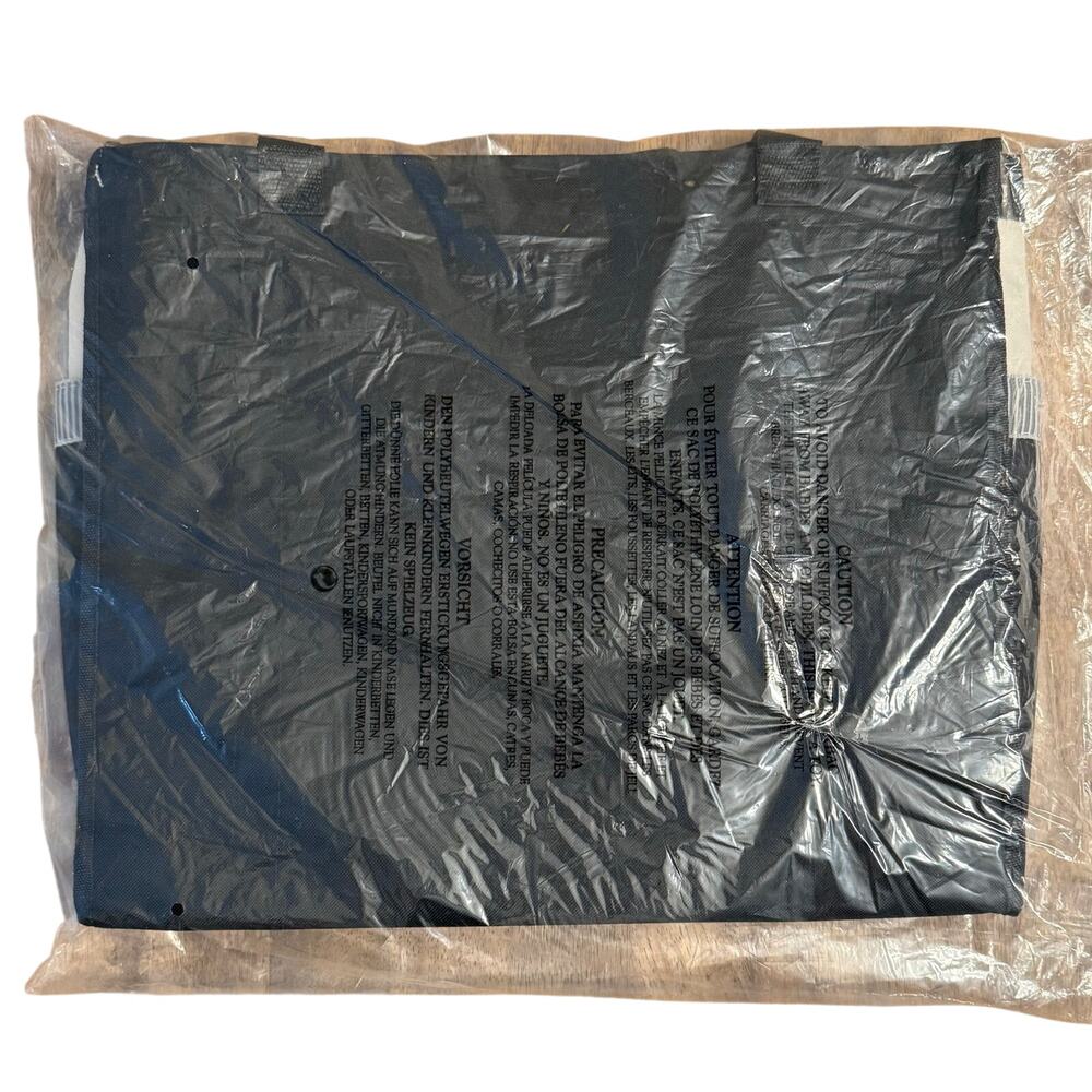 Pampered Chef Consultant Tote Bag XL Handles Pockets Canvas Expandable Black - Picture 2 of 9